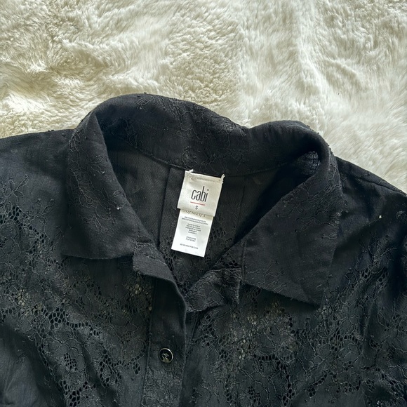 CAbi Black Lace Button Down Shirt - Picture 12 of 12
